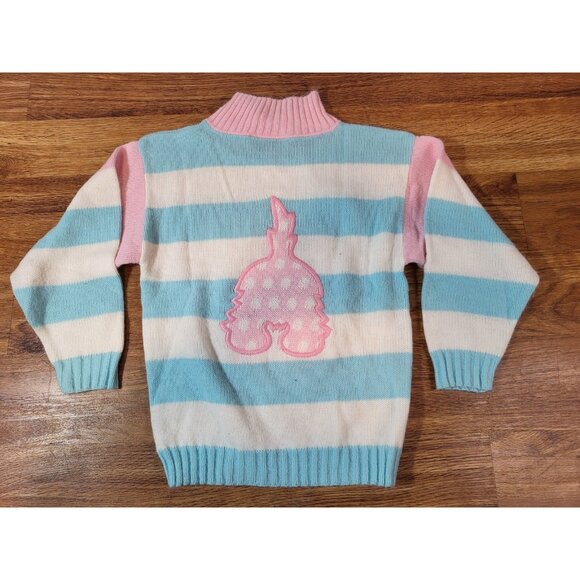 Vintage MiniWaves Retro 1980s Toddler Striped Dog Sweater - Picture 5 of 5